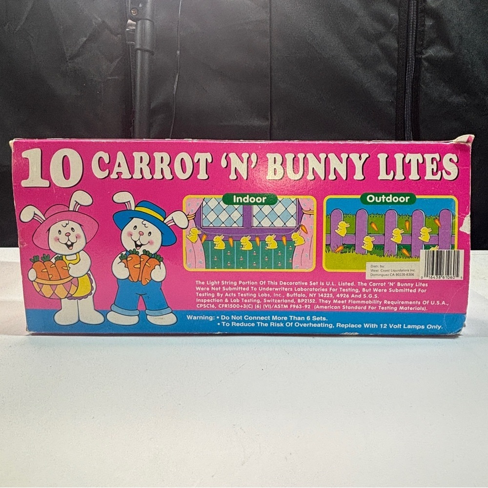 Vintage Carrot N Bunny Lights Blow Mold String Lights Easter - Picture 2 of 14